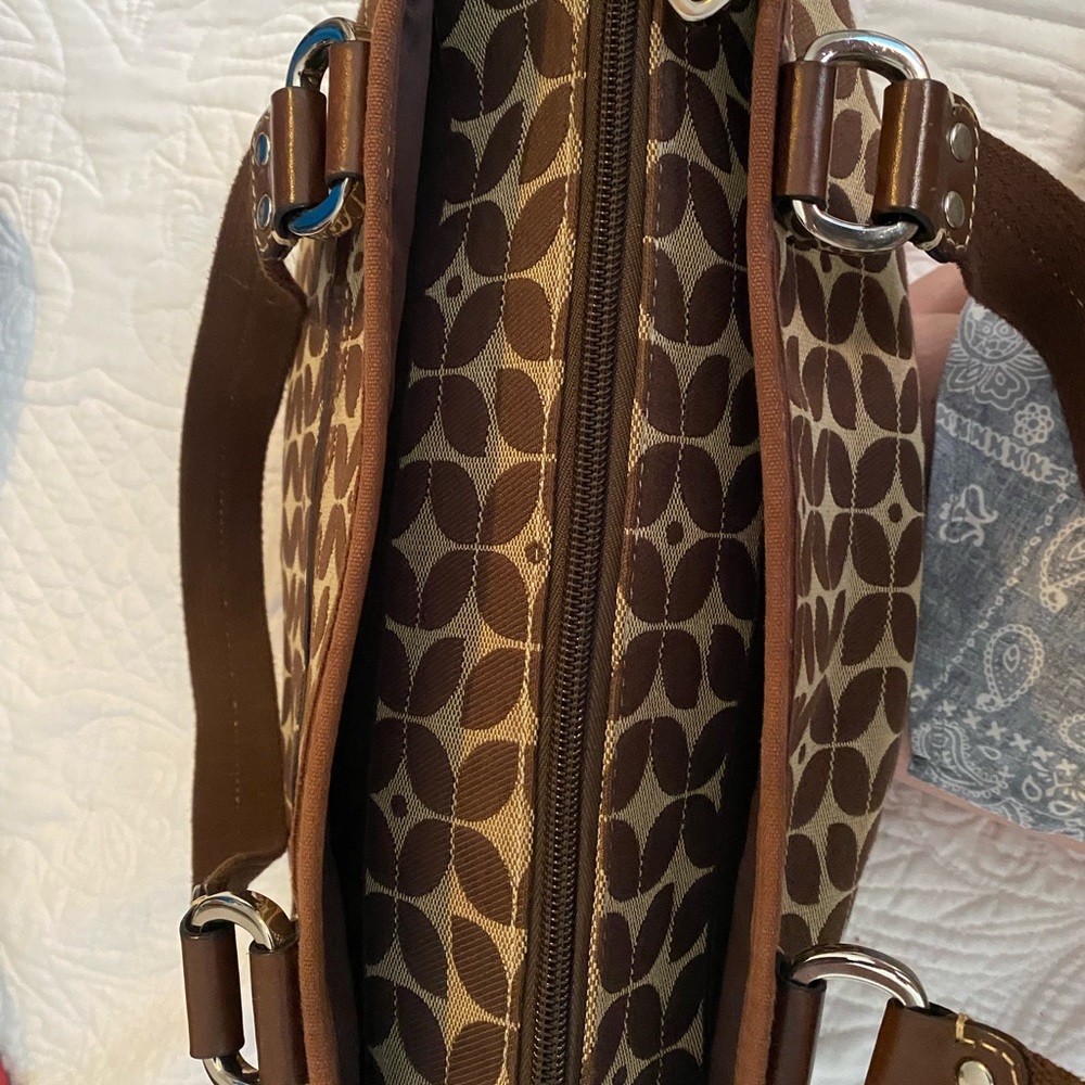 Fossil Bag Brown Tan Pattern Medium Sized - image 3